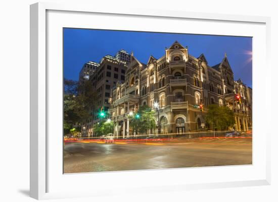 The Historic Driskell Hotel at Dusk, Austin, Texas, USA-Chuck Haney-Framed Photographic Print