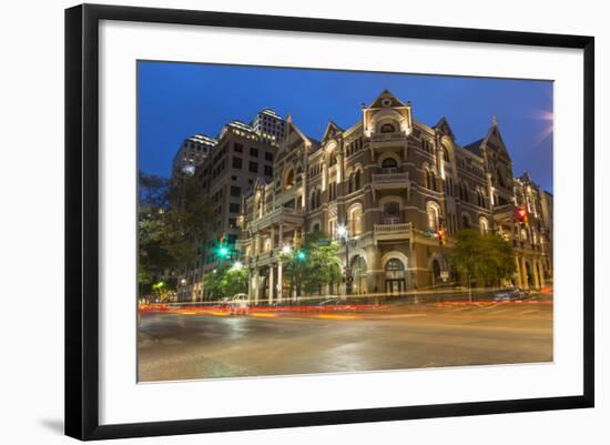 The Historic Driskell Hotel at Dusk, Austin, Texas, USA-Chuck Haney-Framed Photographic Print