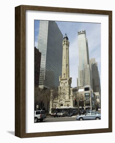 The Historic Water Tower, Near the John Hancock Center, Chicago, Illinois, USA-Robert Harding-Framed Photographic Print