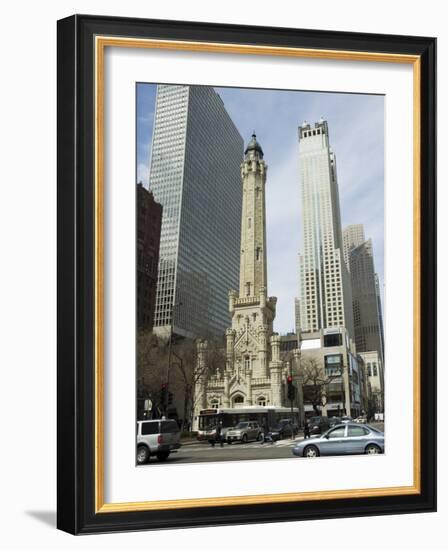 The Historic Water Tower, Near the John Hancock Center, Chicago, Illinois, USA-Robert Harding-Framed Photographic Print