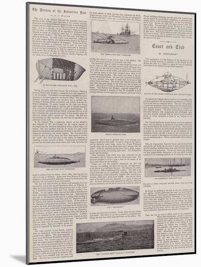 The History of the Submarine Boat-null-Mounted Giclee Print