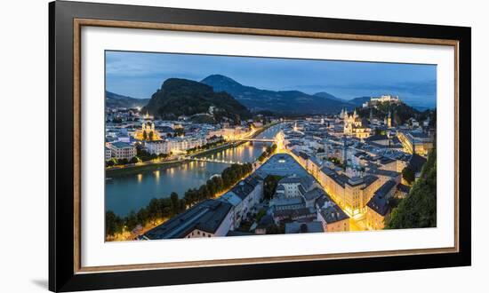 The Hohensalzburg Fortress, Church and Cathedral, at Dusk, Salzburg, Austria-Peter Adams-Framed Photographic Print