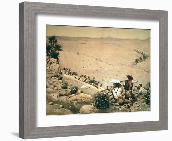 The Hold Up', c.1900-Frederic Sackrider Remington-Framed Giclee Print