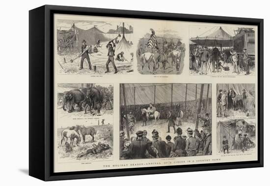 The Holiday Season, Arrival of a Circus in a Country Town-William Ralston-Framed Premier Image Canvas