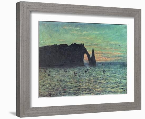 The Hollow Needle at Etretat, 1883-Claude Monet-Framed Giclee Print