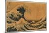 The Hollow of the Deep-Sea Wave off Kanaga (Colour Woodblock Print)-Katsushika Hokusai-Mounted Giclee Print