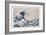 The Hollow of the Deep Sea Wave off Kanagawa (Kanagawa-Oki Nami Ura) (Colour Woodblock Print)-Katsushika Hokusai-Framed Giclee Print