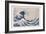 The Hollow of the Deep Sea Wave off Kanagawa (Kanagawa-Oki Nami Ura) (Colour Woodblock Print)-Katsushika Hokusai-Framed Giclee Print