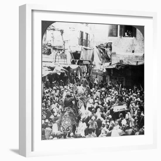 The Holy Carpet Parade with the Mahmal, Cairo, Egypt, 1905-Underwood & Underwood-Framed Photographic Print