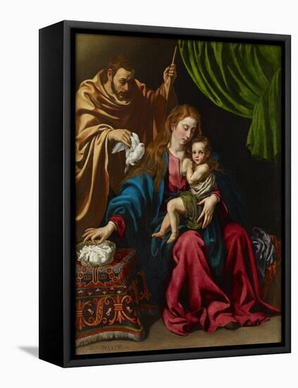 The Holy Family, 1613-Luis Tristan de Escamilla-Framed Premier Image Canvas