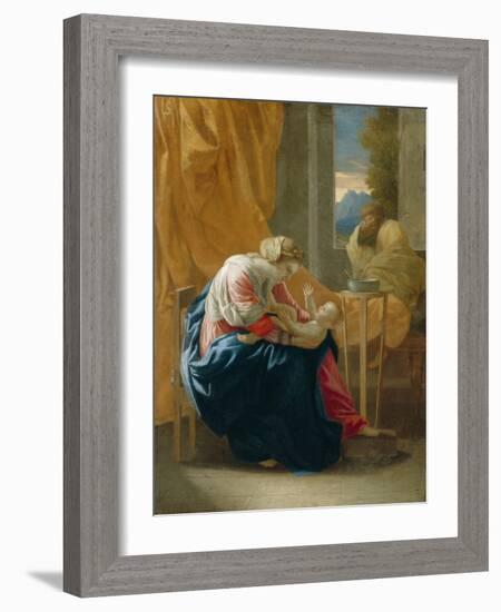 The Holy Family, 1641-Nicolas Poussin-Framed Giclee Print