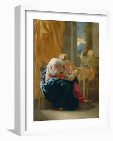 The Holy Family, 1641-Nicolas Poussin-Framed Giclee Print