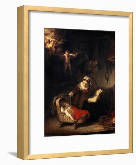 The Holy Family, 1645-Rembrandt van Rijn-Framed Giclee Print