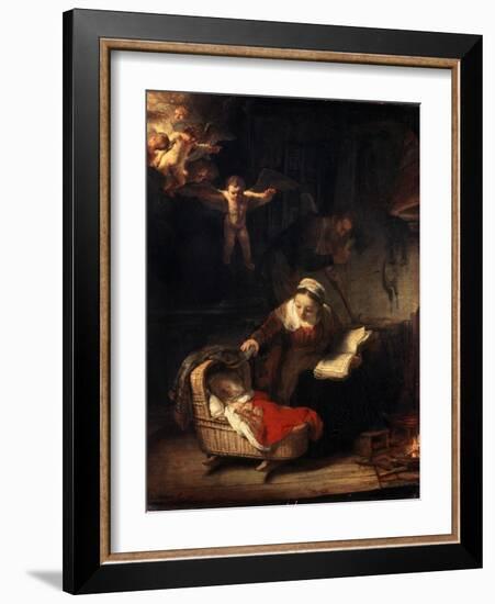 The Holy Family, 1645-Rembrandt van Rijn-Framed Giclee Print