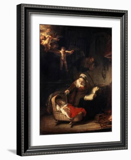 The Holy Family, 1645-Rembrandt van Rijn-Framed Giclee Print