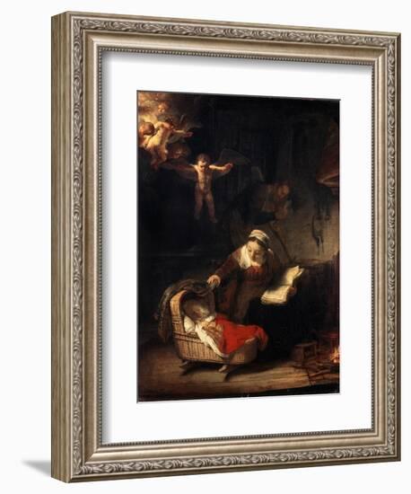 The Holy Family, 1645-Rembrandt van Rijn-Framed Giclee Print