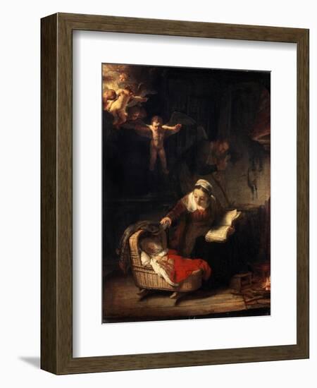 The Holy Family, 1645-Rembrandt van Rijn-Framed Giclee Print