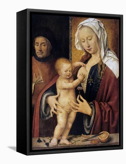 The Holy Family,' 16th Century-Joos Van Cleve-Framed Premier Image Canvas