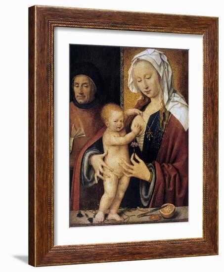 The Holy Family,' 16th Century-Joos Van Cleve-Framed Giclee Print