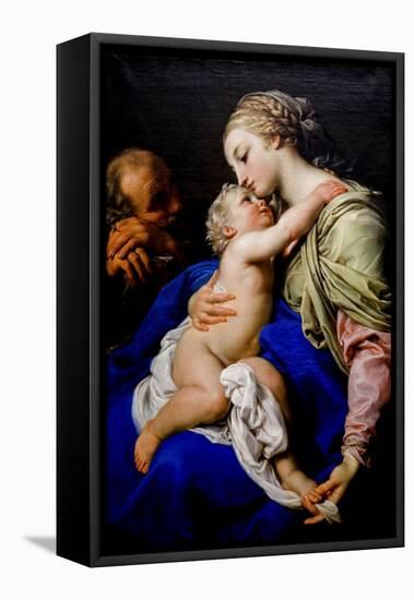 The Holy Family. 18Th Century (Oil on Canvas)-Pompeo Girolamo Batoni-Framed Premier Image Canvas