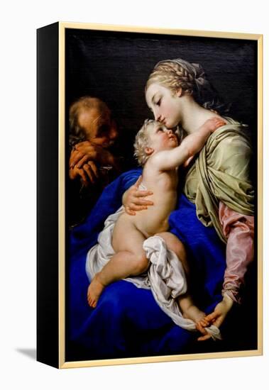 The Holy Family. 18Th Century (Oil on Canvas)-Pompeo Girolamo Batoni-Framed Premier Image Canvas