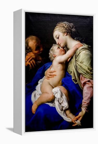 The Holy Family. 18Th Century (Oil on Canvas)-Pompeo Girolamo Batoni-Framed Premier Image Canvas