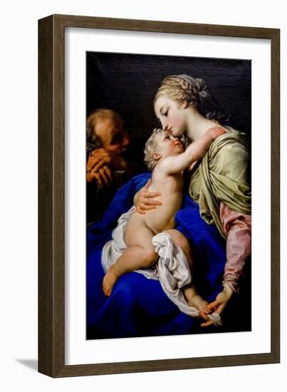 The Holy Family. 18Th Century (Oil on Canvas)-Pompeo Girolamo Batoni-Framed Giclee Print