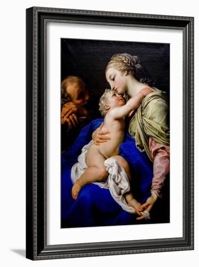 The Holy Family. 18Th Century (Oil on Canvas)-Pompeo Girolamo Batoni-Framed Giclee Print