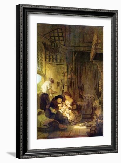 The Holy Family [1]-Rembrandt van Rijn-Framed Art Print