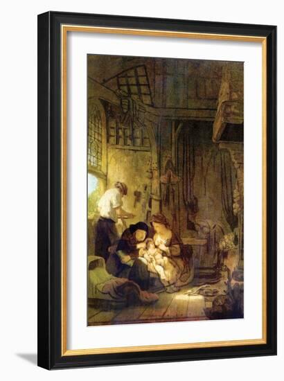 The Holy Family [1]-Rembrandt van Rijn-Framed Art Print