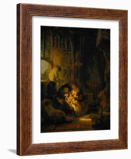 The Holy Family, Also Known as the Household of the Carpenter, 1640-Rembrandt van Rijn-Framed Giclee Print