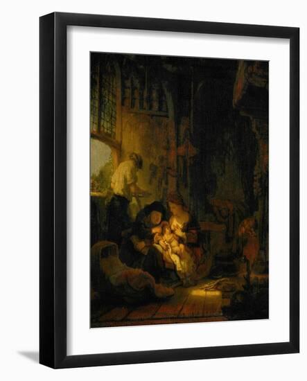 The Holy Family, Also Known as the Household of the Carpenter, 1640-Rembrandt van Rijn-Framed Giclee Print