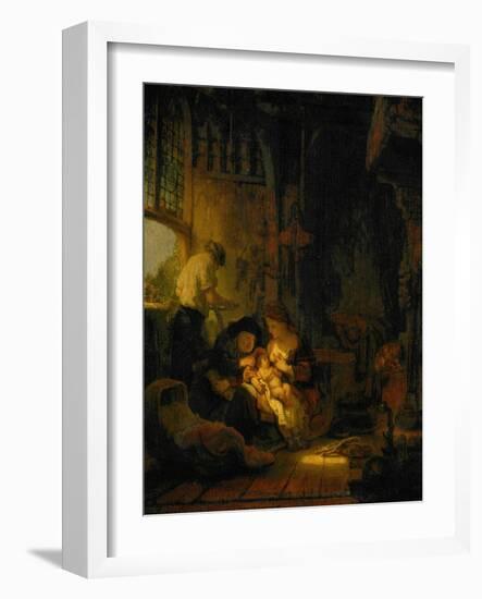 The Holy Family, Also Known as the Household of the Carpenter, 1640-Rembrandt van Rijn-Framed Giclee Print