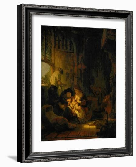 The Holy Family, Also Known as the Household of the Carpenter, 1640-Rembrandt van Rijn-Framed Giclee Print