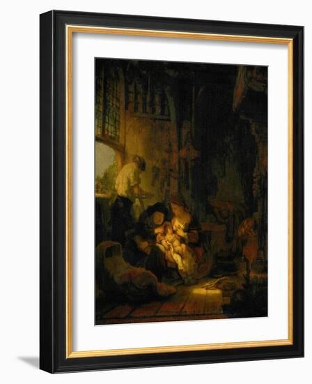 The Holy Family, Also Known as the Household of the Carpenter, 1640-Rembrandt van Rijn-Framed Giclee Print