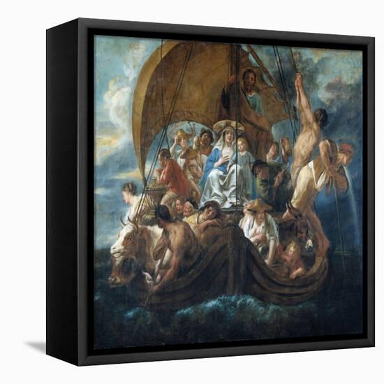 The Holy Family and others flee into Egypt, 1652-Jacob Jordaens-Framed Premier Image Canvas