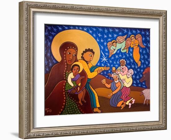 The Holy Family at Nativity, 2007-Laura James-Framed Giclee Print