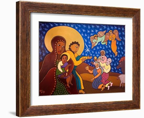 The Holy Family at Nativity, 2007-Laura James-Framed Giclee Print