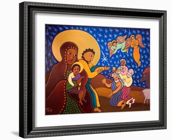 The Holy Family at Nativity, 2007-Laura James-Framed Giclee Print