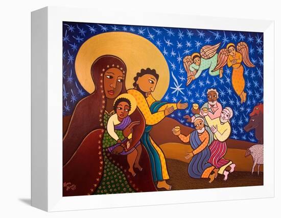 The Holy Family at Nativity, 2007-Laura James-Framed Premier Image Canvas