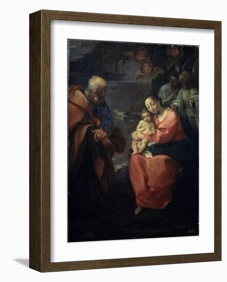 The Holy Family Beneath a Palm Tree, (Rest on the Flight into Egyp), Late 16th Century-Lodovico Carracci-Framed Giclee Print