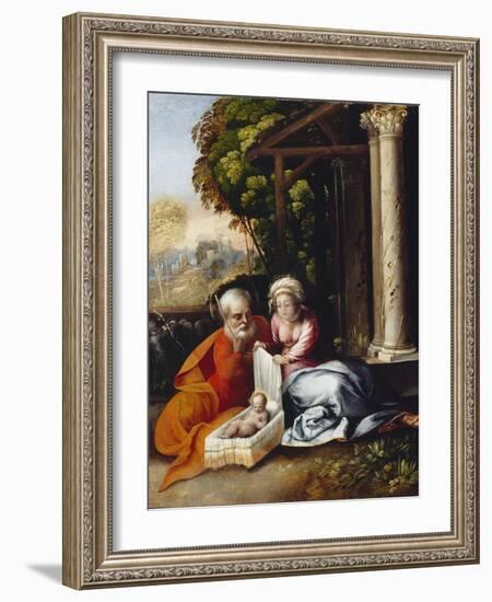 The Holy Family, C.1516 (Oil on Wood Panel)-Dosso Dossi-Framed Giclee Print