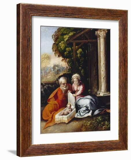 The Holy Family, C.1516 (Oil on Wood Panel)-Dosso Dossi-Framed Giclee Print