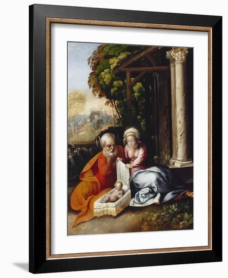 The Holy Family, C.1516 (Oil on Wood Panel)-Dosso Dossi-Framed Giclee Print