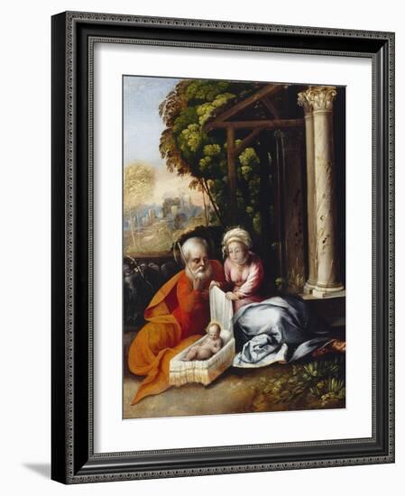 The Holy Family, C.1516 (Oil on Wood Panel)-Dosso Dossi-Framed Giclee Print