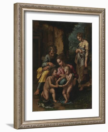 The Holy Family, c.1520-23-Giulio Romano-Framed Giclee Print