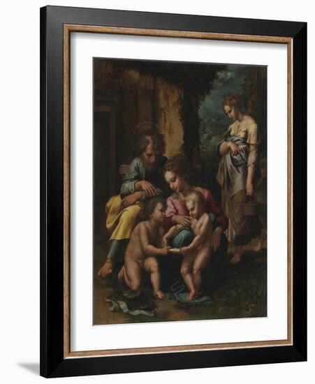 The Holy Family, c.1520-23-Giulio Romano-Framed Giclee Print