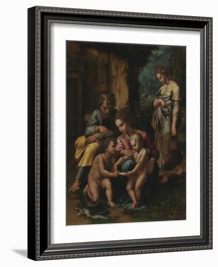 The Holy Family, c.1520-23-Giulio Romano-Framed Giclee Print