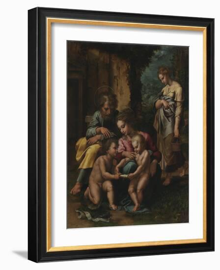 The Holy Family, c.1520-23-Giulio Romano-Framed Giclee Print