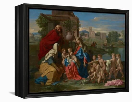 The Holy Family, C.1651 (Oil on Canvas)-Nicolas Poussin-Framed Premier Image Canvas